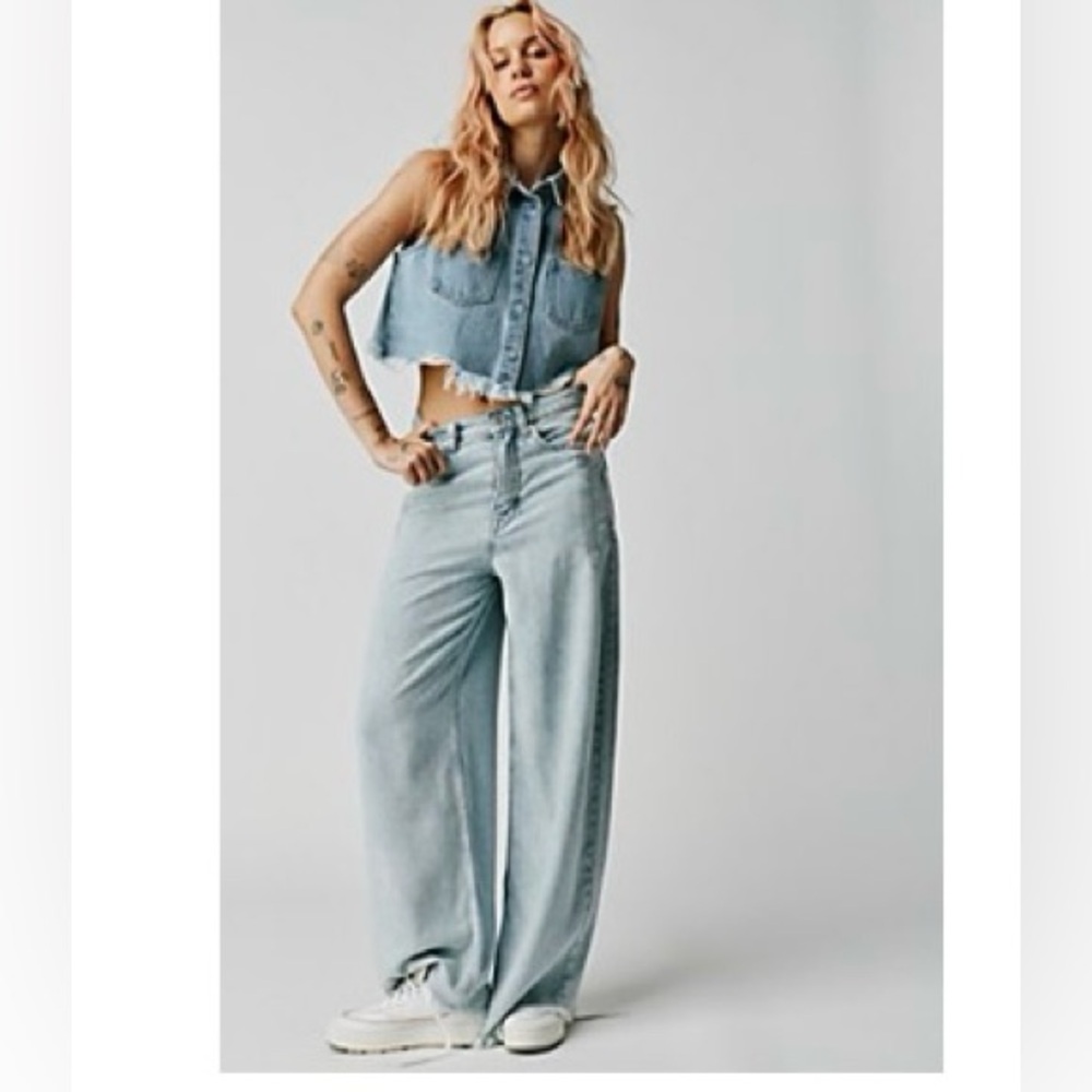 Free People Denim Blue Flare Jeans